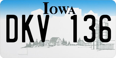 IA license plate DKV136