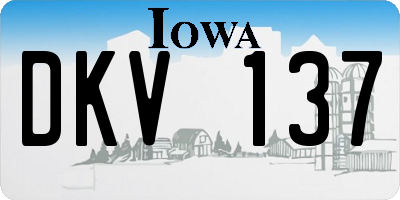IA license plate DKV137