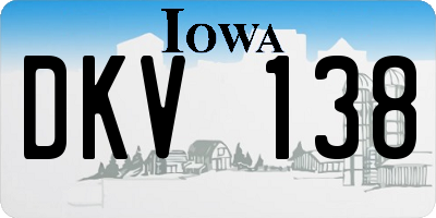 IA license plate DKV138
