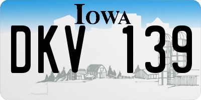 IA license plate DKV139