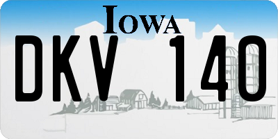 IA license plate DKV140