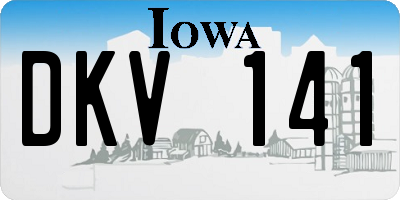 IA license plate DKV141