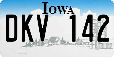 IA license plate DKV142