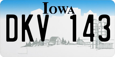 IA license plate DKV143