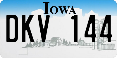 IA license plate DKV144
