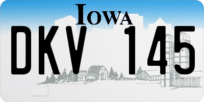 IA license plate DKV145