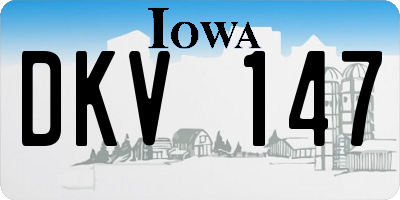 IA license plate DKV147