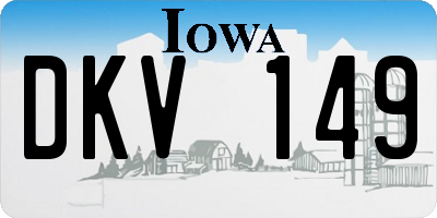 IA license plate DKV149