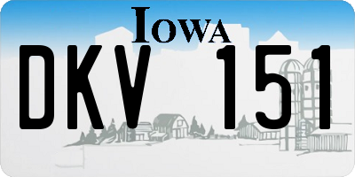 IA license plate DKV151