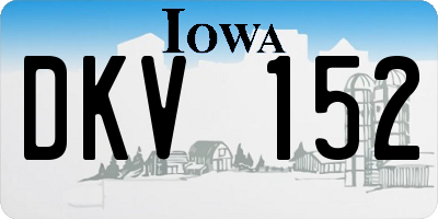 IA license plate DKV152