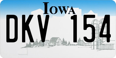 IA license plate DKV154