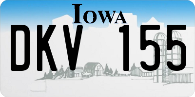 IA license plate DKV155