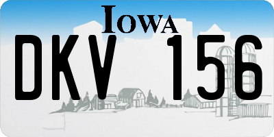 IA license plate DKV156