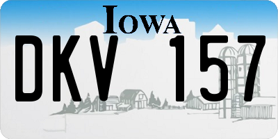 IA license plate DKV157