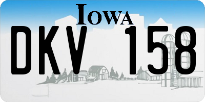 IA license plate DKV158