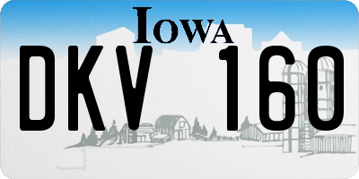 IA license plate DKV160