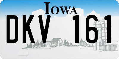 IA license plate DKV161