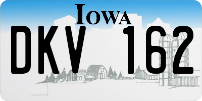 IA license plate DKV162