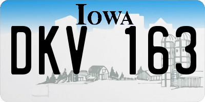IA license plate DKV163