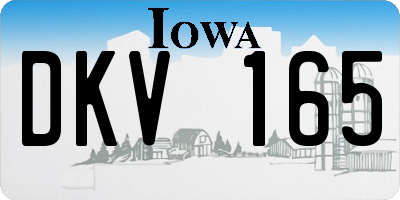 IA license plate DKV165