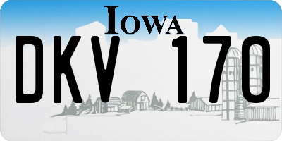 IA license plate DKV170