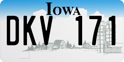 IA license plate DKV171
