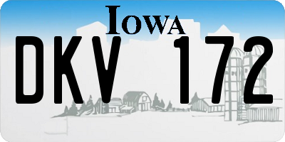 IA license plate DKV172