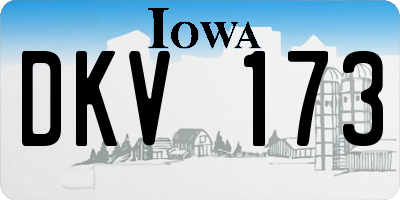 IA license plate DKV173
