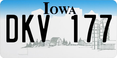 IA license plate DKV177