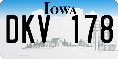IA license plate DKV178