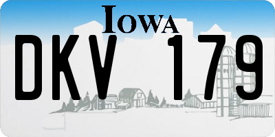 IA license plate DKV179