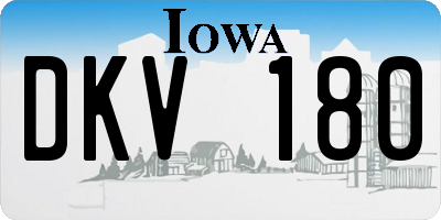 IA license plate DKV180