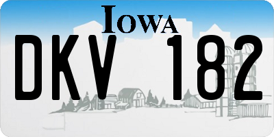 IA license plate DKV182