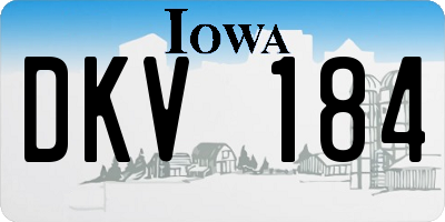 IA license plate DKV184