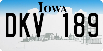 IA license plate DKV189