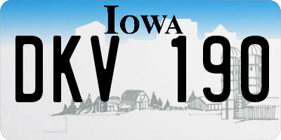 IA license plate DKV190