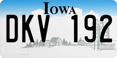 IA license plate DKV192