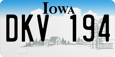 IA license plate DKV194