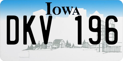 IA license plate DKV196