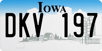 IA license plate DKV197