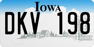 IA license plate DKV198