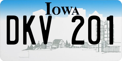 IA license plate DKV201