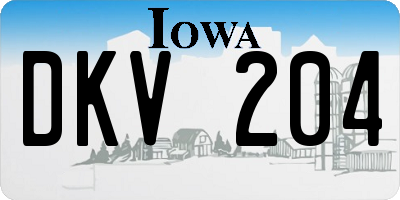 IA license plate DKV204