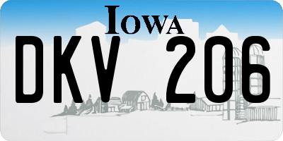IA license plate DKV206