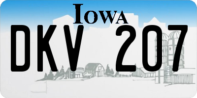 IA license plate DKV207