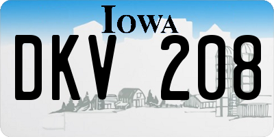 IA license plate DKV208