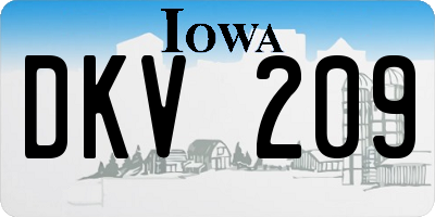 IA license plate DKV209