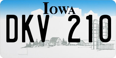 IA license plate DKV210