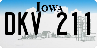 IA license plate DKV211