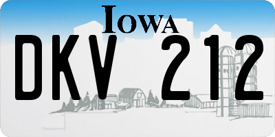 IA license plate DKV212